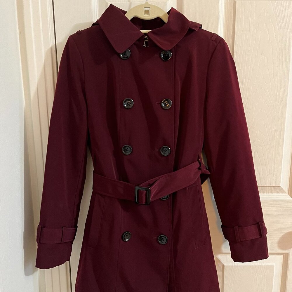 Calvin Klein Women's Belted Jacket with Removal Hood and Liner